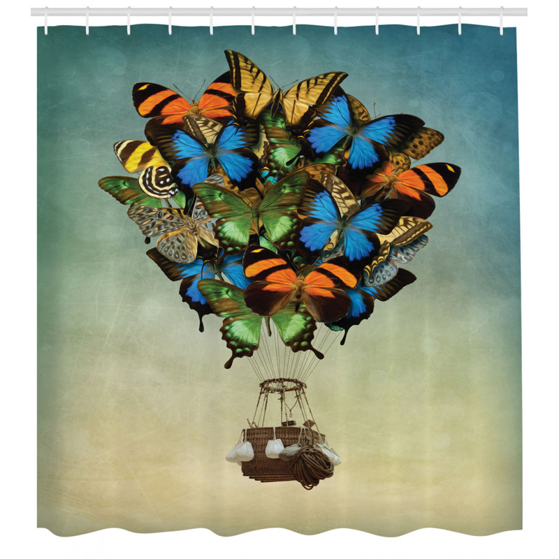 Shower Curtain with Hooks Included, 70" H x 69" W