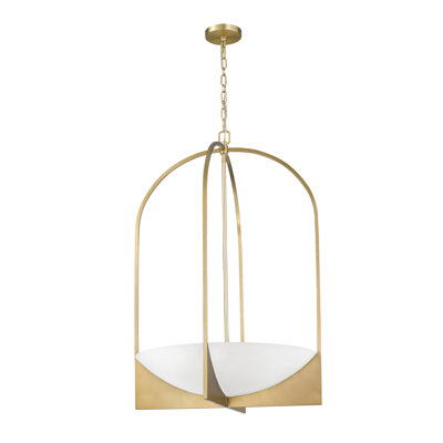 Kratzerville 6 - Light Steel Dimmable Urn / Bowl Chandelier