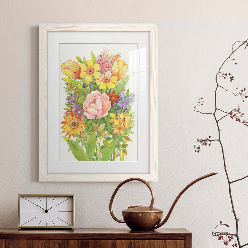 Floral Mix II - peinture encadrée, H 38 po x l 28 po x P 1 po, Cadre blanc