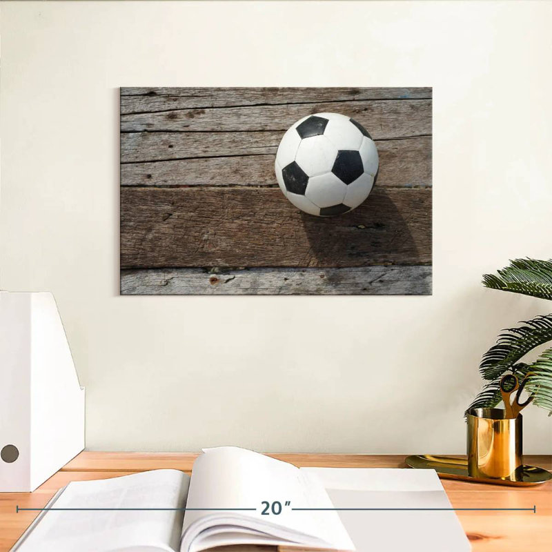 Ballon de soccer sur bois Sireci, H 8 po x l 12 po