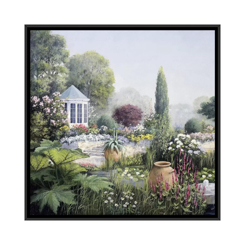 « paradise i », reproduction sur toile, H 18 po x l 18 po x P 1,5 po, Pas de tapis, Toile encadrée noire