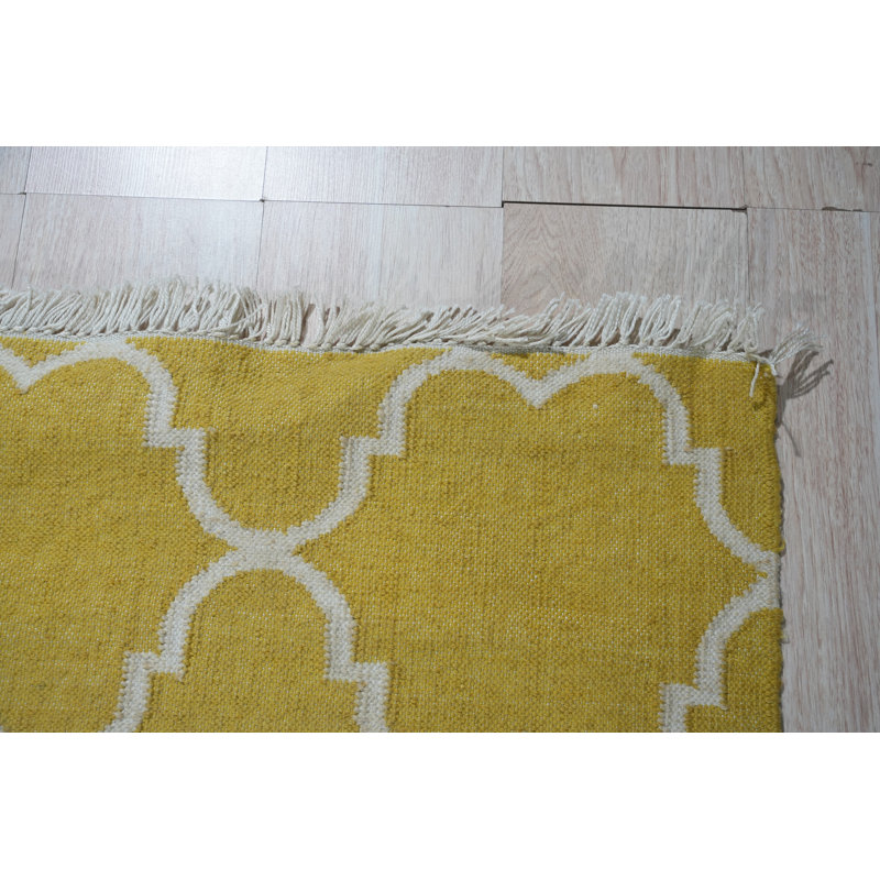 Tapis jaune noué à la main Sung
