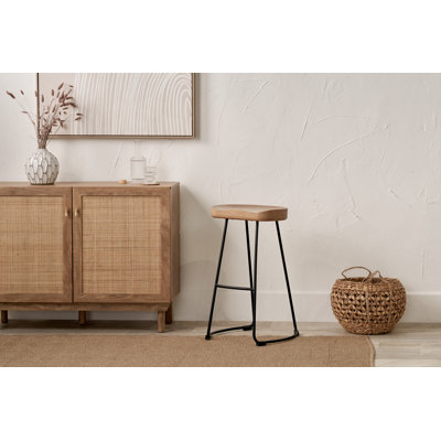 Adhitya Ash Solid Wood Bar Stool
