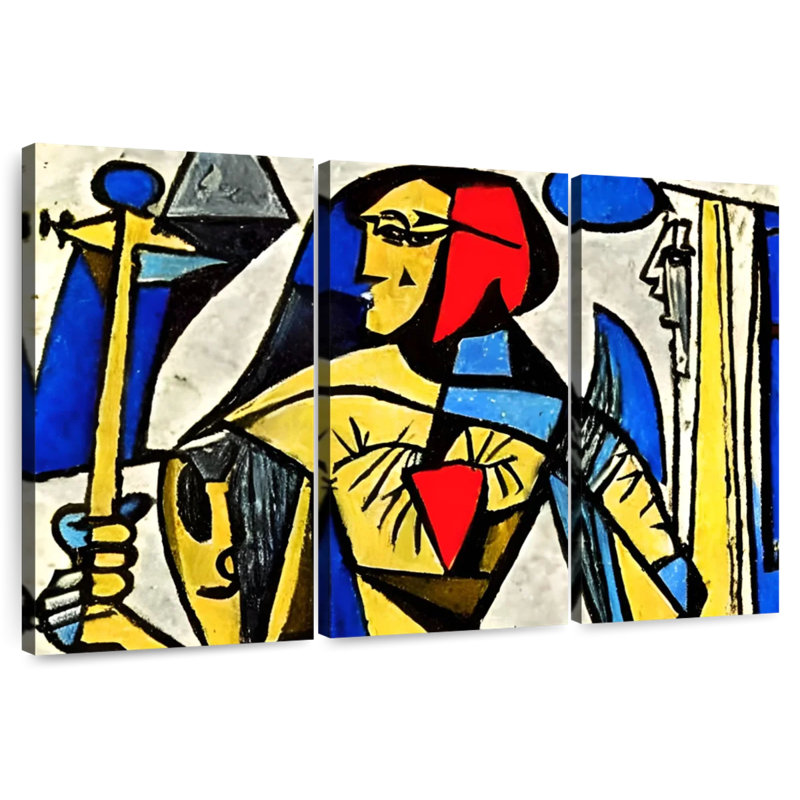 Leisha l'Egyptien - dans le style de Picasso, H 24 po x l 38 po