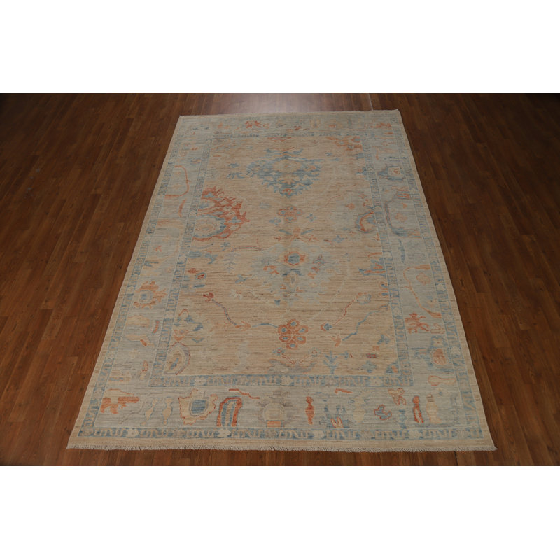 Vegetable Dye Oushak Turkish Area Rug 6x9