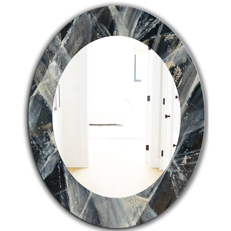 Abstract Glacial Painting Accent Wall Mirror, 31.5" H x 23.7" W