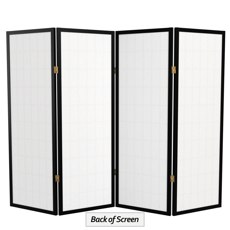 Écran court Shoji 50,75 "Alex, Noir, 4 panneaux
