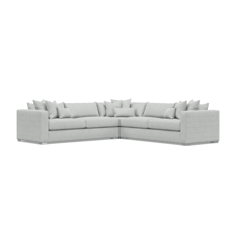 Sectional, Gray Polyester