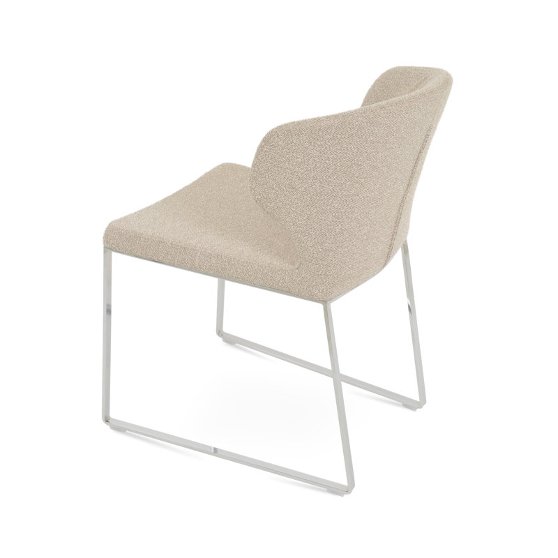 Métal traîneau Amed Plus, Beige, Chrome