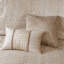 Édredon grand 8 - rembourré, imitation soie, beige brodé-129946426