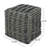 Walle Fabric Square Pouf, Blue And Teal