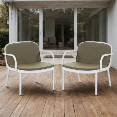 Ensemble de 2 chaises d'extérieur résistantes aux intempéries avec coussins hydrofuges