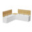 L-Shaped Corner Storage Bench With Flip-Top Lid - White & Natural Wood Finish
