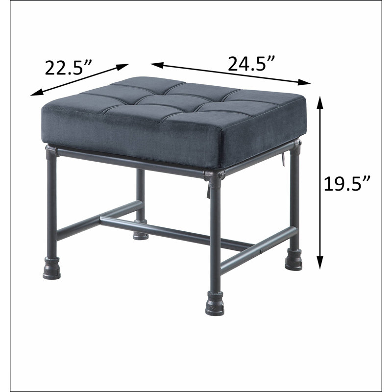 Repose-pieds rectangulaire gris et gris sable