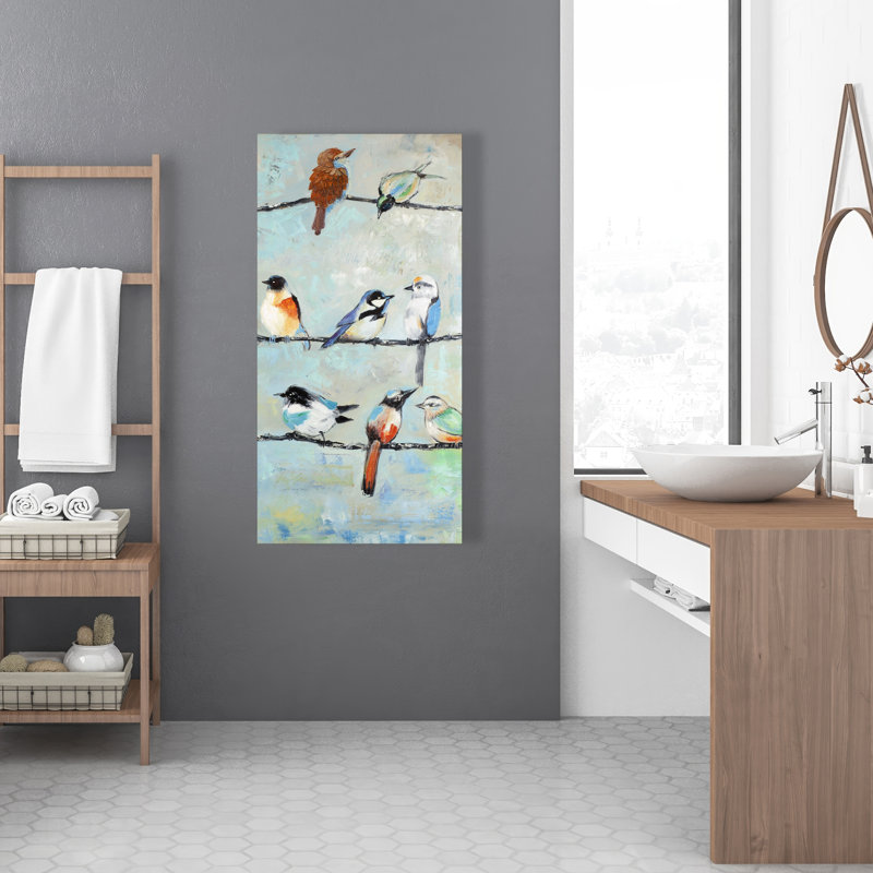 Petits oiseaux colorés - toile d'oiseau décorative pour la maison