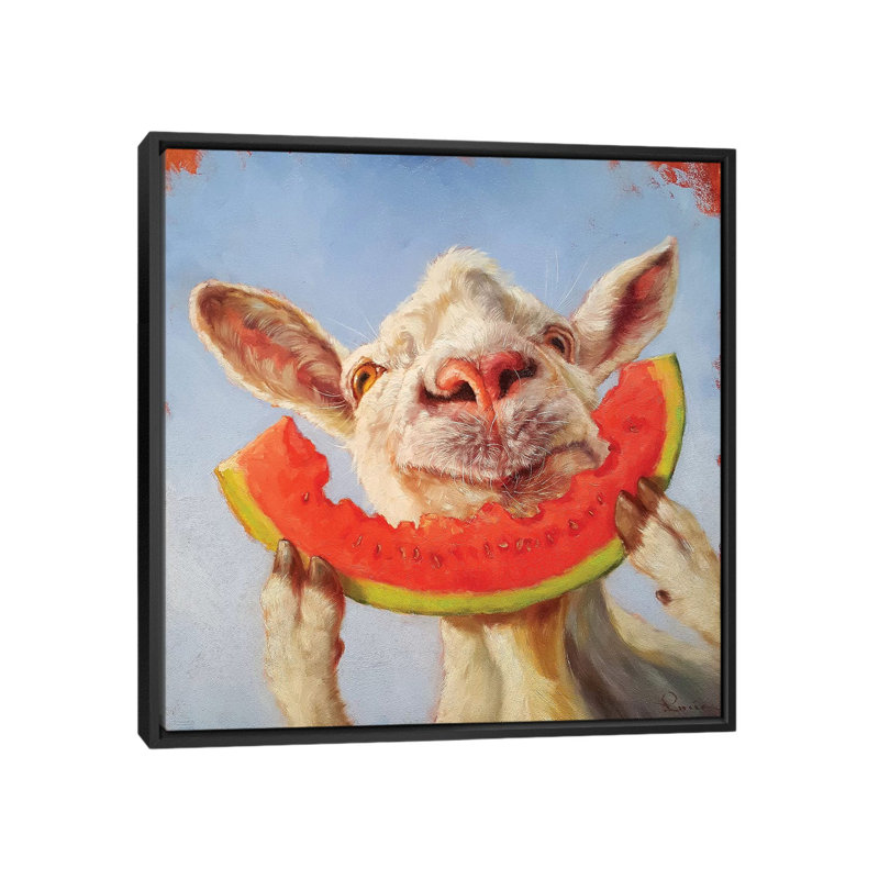 « summer treat », art sur toile, Toile encadrée noire, H 5 po x l 18 po x P 18 po, Pas de tapis