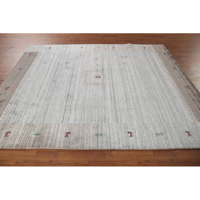 Tapis tribal à rayures Gabbeh 7 x 8
