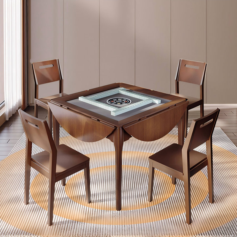 Machine à Mahjong pliable en bois massif deux-en-un avec table de Mahjong et fonction de table à manger pour les règles chinoises