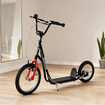 Scooters pour enfants de 53,2 x 22,8 x 34,8 po avec enfants 5 et plus avec trottinette pour enfants en acier noir