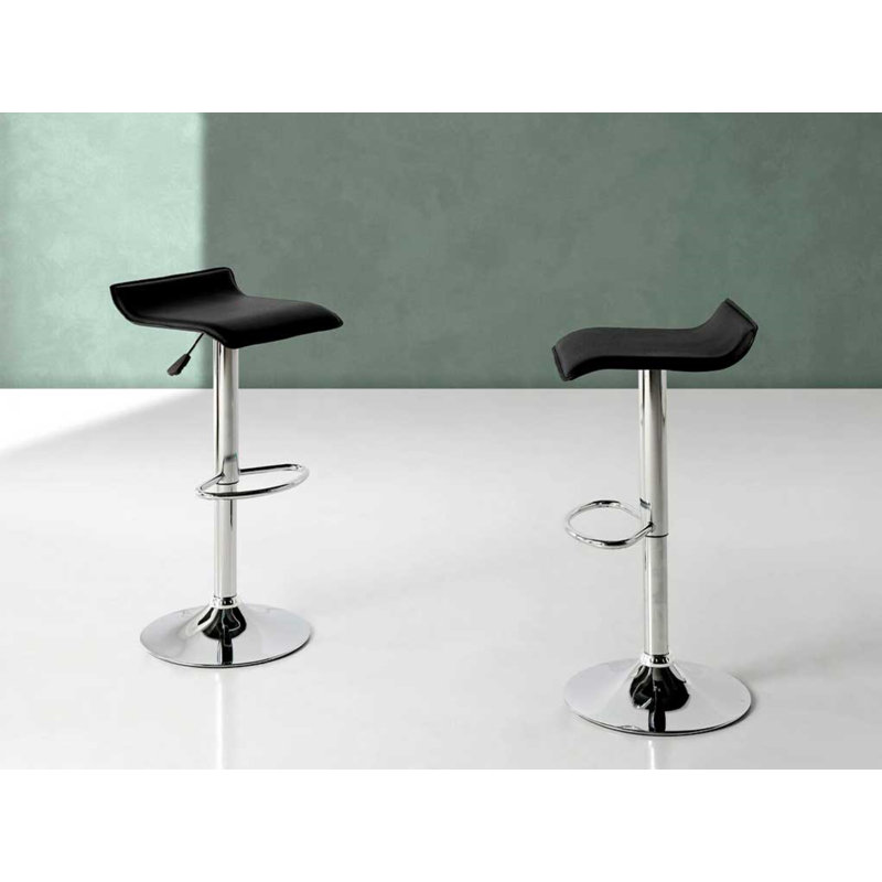 Tympanick Swivel Upholstered Adjustable Height Counter Stool with Metal Frame, Black
