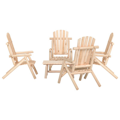 Table et chaises d'extérieur en bois massif