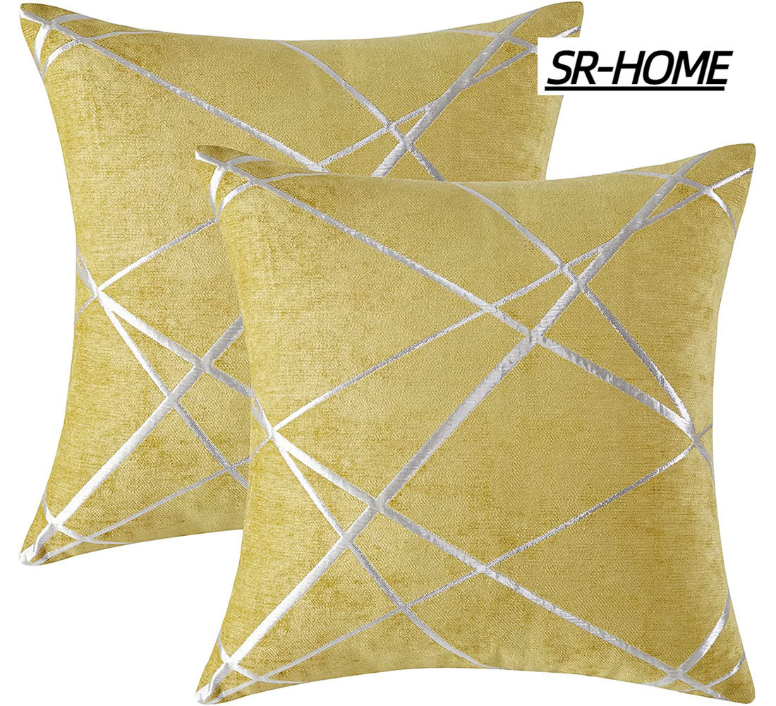 SR-HOME Geometric Chenille Pillow Cover