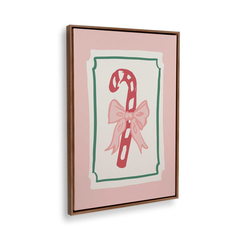 «Candy Cane Bow» par April Lane, reproduction d'art, H 32 po x l 24 po, Impression encadrée sans passe-partout, Brun