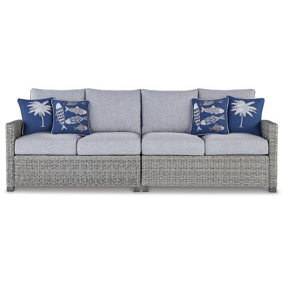 Ethridge Outdoor Right And Left-Arm Facing Loveseat With Cushion, Set Of 2 by Beachcrest Home