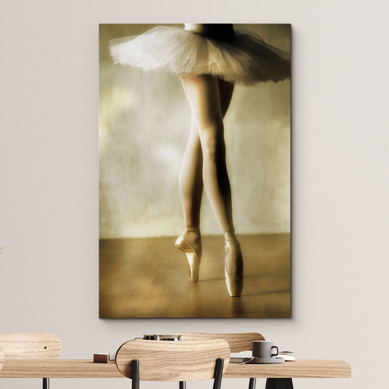 " Ballerina Dancing Ballet With White Tutu ", 36" H x 24" W x 1.5" D