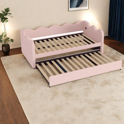Canapés extensibles, canapé-lit compact moderne en métal rose pour la maison
