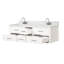 Meuble-lavabo double 60 po bleu X P 22 po D, dessus en marbre de Carrare et ensemble de robinet-117825246