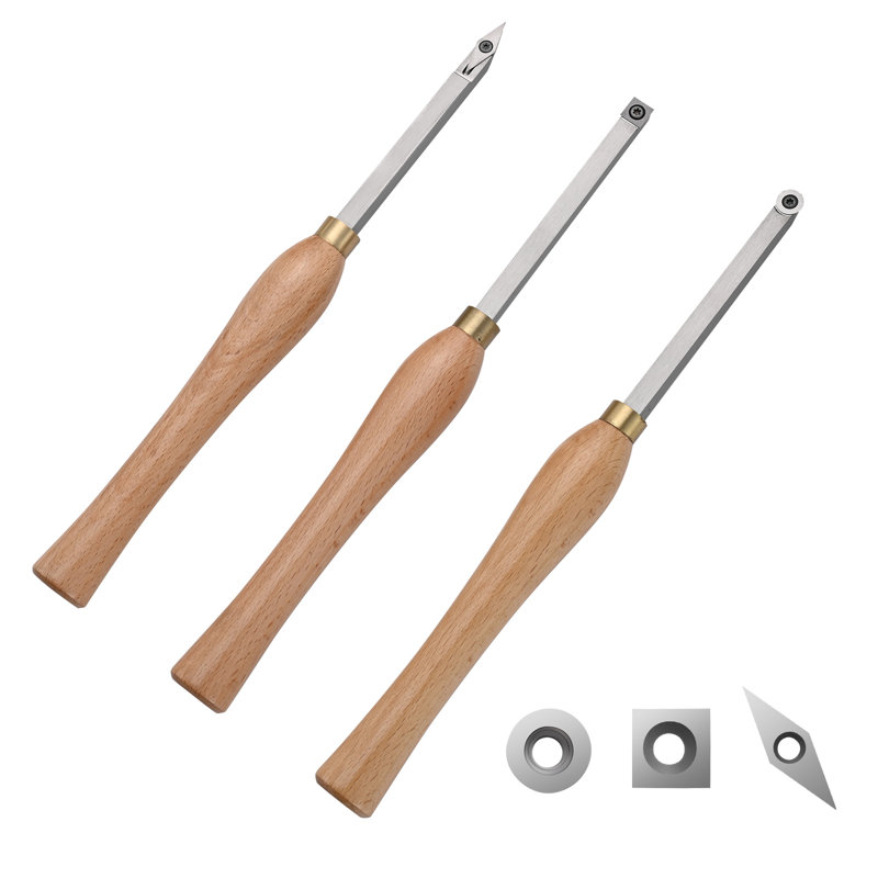 Wood Lathe Chisel Set, 3 PCS Woodworking Turning Tools