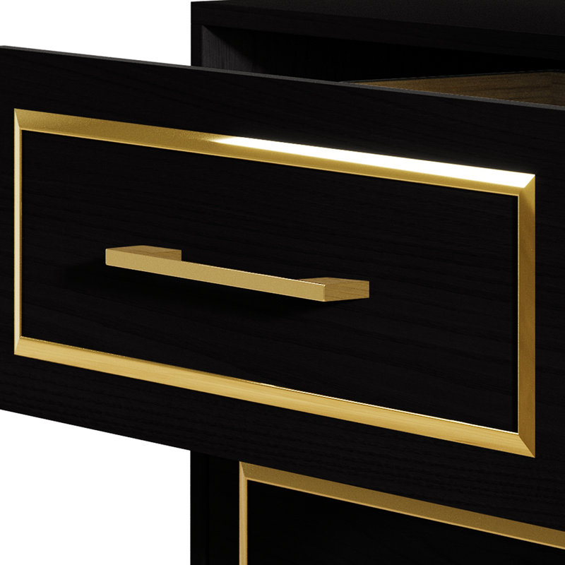 Baccus 21.65'' W Nightstand, Black