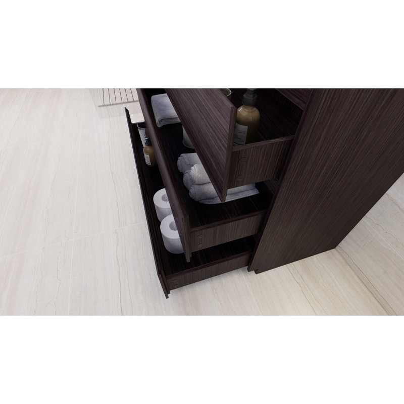 Ensemble de meuble-lavabo simple 47 po Korrina, Chêne gris foncé