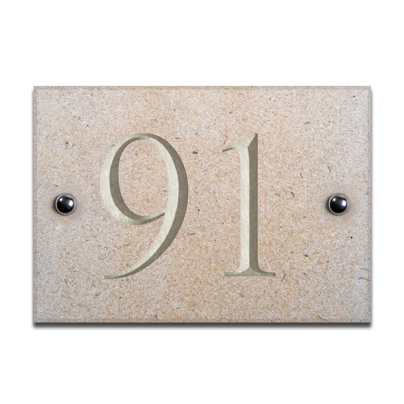 Chebanse 10cm H Stone House Number, White, 91