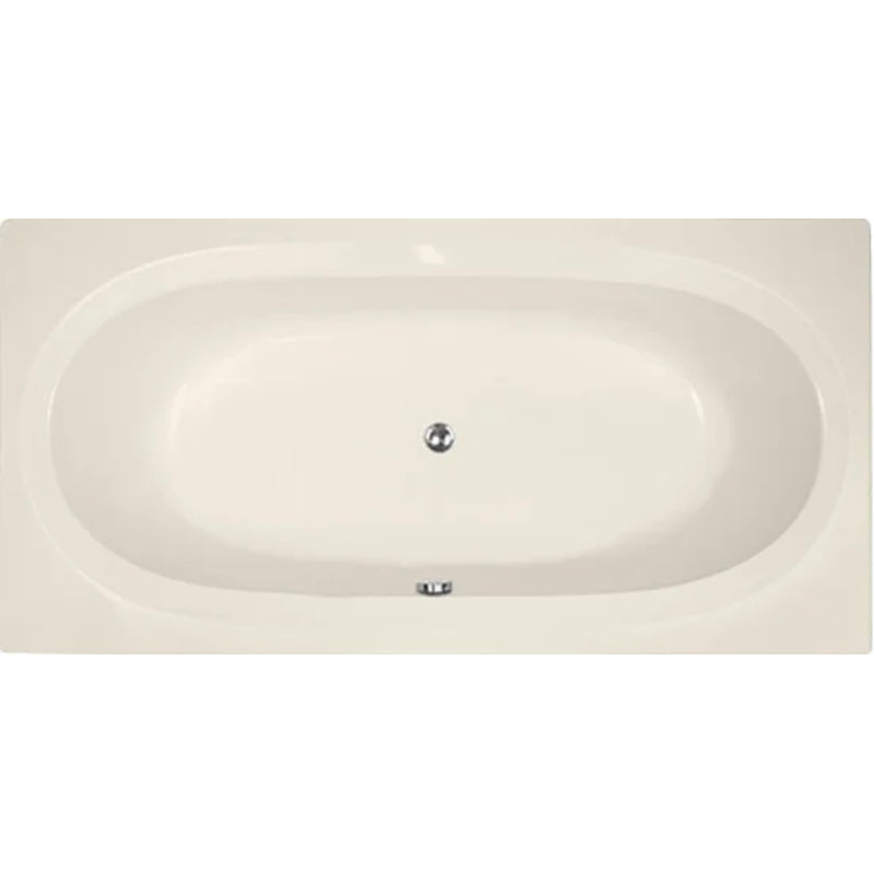 Caribe 72'' x 36'' Soaking Gelcoat Bathtub, Biscuit, Polished Chrome