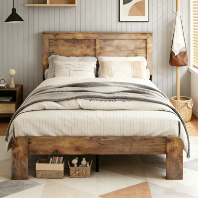 Structure de lit plateforme en bois, sans bruit, sans sommier