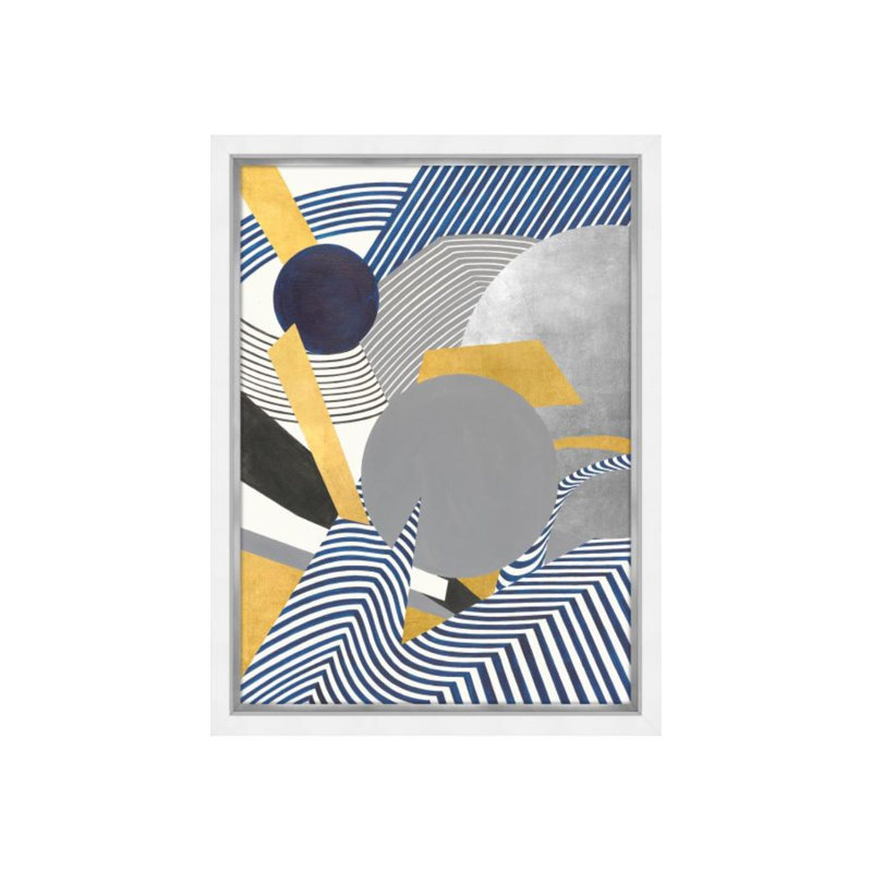 Planète I par Janice Sadler - impression, H 32 po x l 24 po x P 1,5 po, Or doré et argent