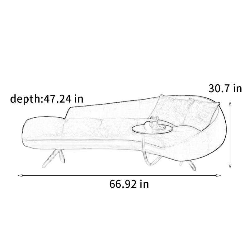 Chaise confortable en forme de pois, Blanc cassé, Orienté à droite