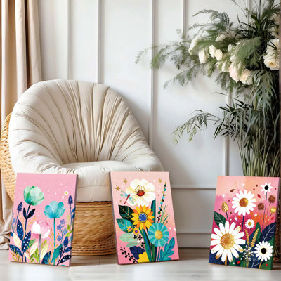 Ensemble de 3 affiches murales encadrées, ensemble de 3 impressions murales sur toile florales avec libellules aquarelles et décorations dorées pour le salon, la chambre à coucher, les décorations de style bohème moderne
