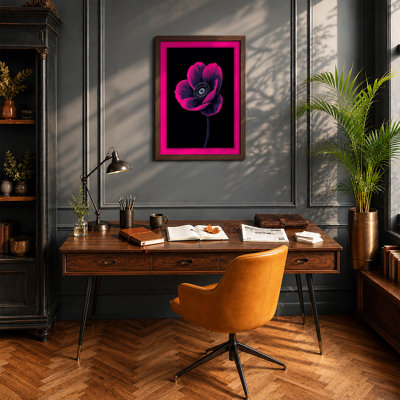 Magenta Anemone Botanical - Framed Print