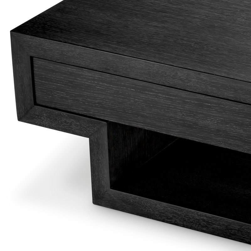 Rialto Rectangular Single Coffee Table, Charcoal Gray Oak
