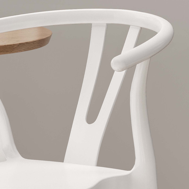 Chaise de salle à manger, ensemble de 2, Blanc/naturel