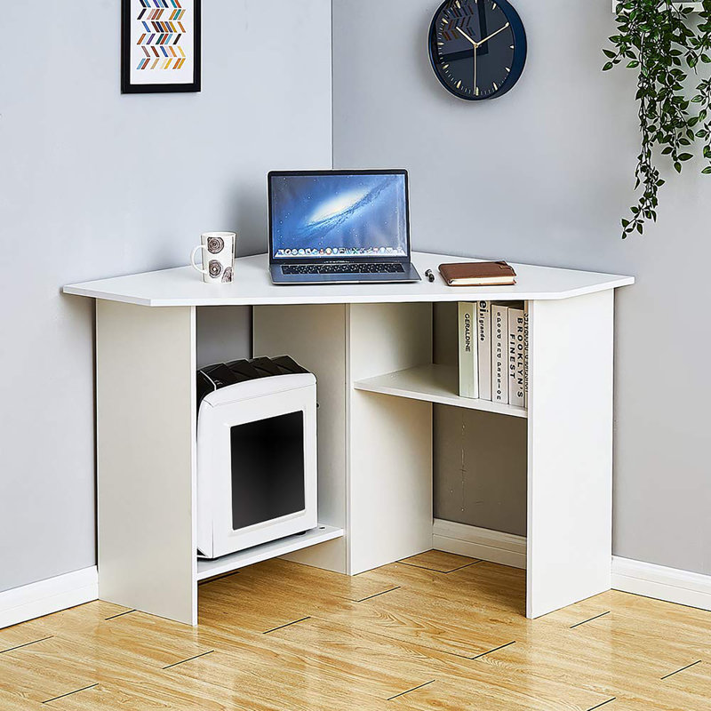 Corner Computer Desk, White