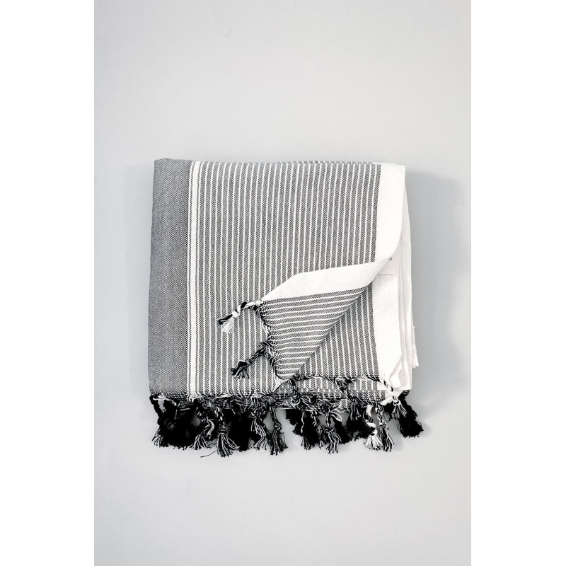 Serviette Kendal à rayures grises