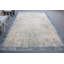 Grand tapis turc Oushak rétro dans des tons bleus discrets, idéal pour la chambre à coucher ou le salon