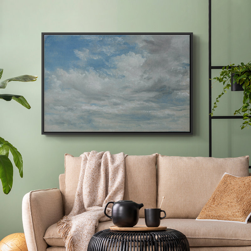 Paysage rétro - Toile tendue avec châssis CCCLXIX, Noir