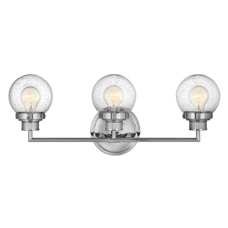 Poppy Bath 3-Light Vanity Light, Chrome
