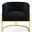 Chaise d'appoint en velours avec structure en métal doré - Élégante pour le salon, la chambre à coucher et le bureau