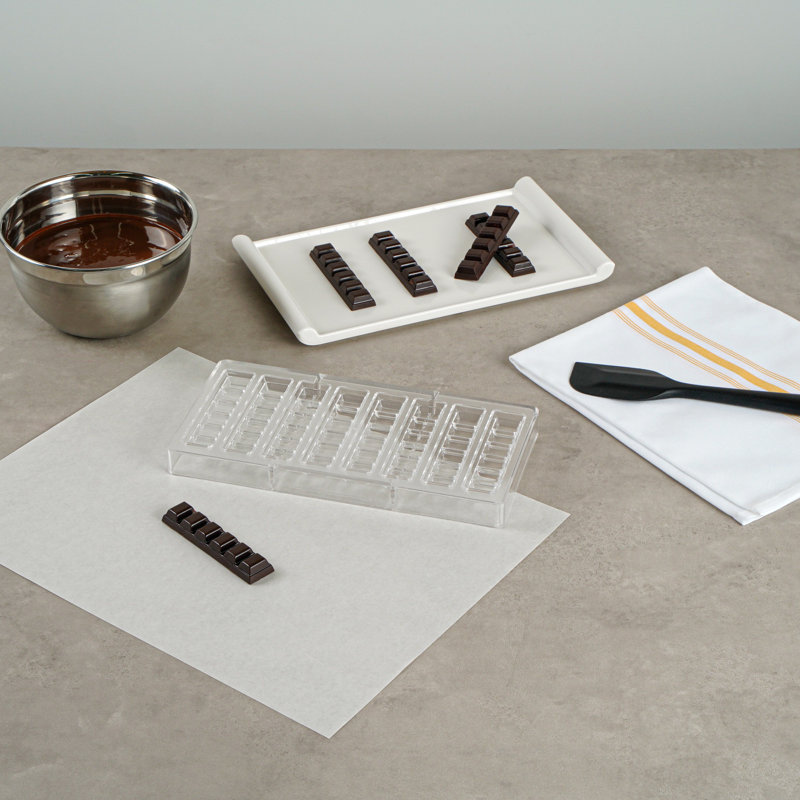 Moule à chocolat 10,8 x 5,3 pouces, 1 moule à chocolat lavable - 8 cavités, en polycarbonate transparent, pour les barres protéinées et énergétiques, bonbon, facile à libérer